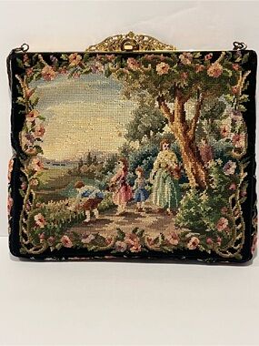 Antique Walborg Genuine Petite Point Handmade Purse France Circa 1920’s